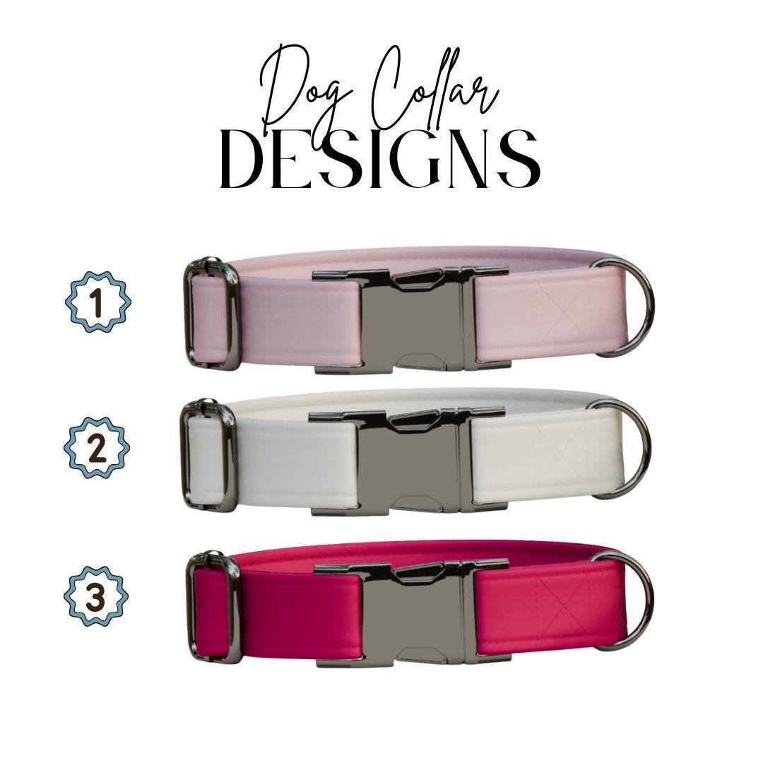 Personalized Multiple Luxe Velvet Dog Collar with Name Engraved, Cute and Soft Adjustable Collar & Leash Set, Wedding Dog Tag Gift (OG-48)