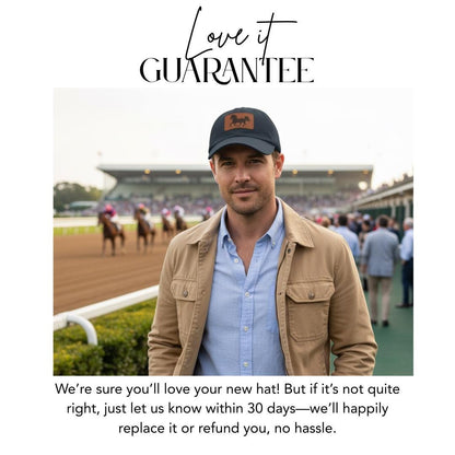 Equestrian with Stylish Leather Patch (Rectangle) Everyday Baseball Horse Cap Gift for Trail Ride Rustic Country Gift, Equestrian Style Hat