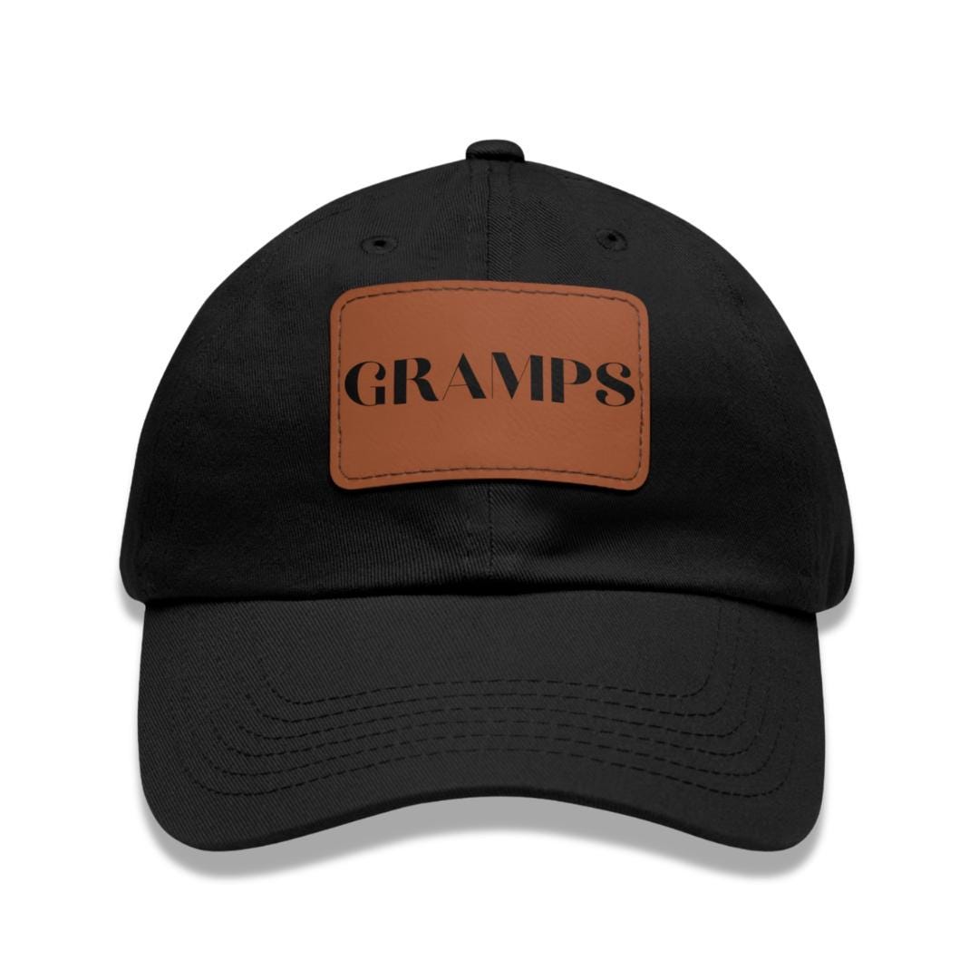 Gramps Hat with Stylish Leather Patch (Rectangle) Baseball Cap Everyday Wear Classic Gramps Cap Unique Gift for Him, Grandpa, Gramps, or Dad