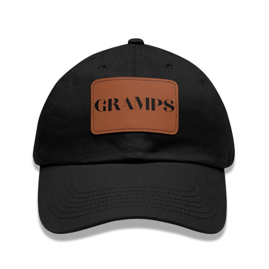Gramps Hat with Stylish Leather Patch (Rectangle) Baseball Cap Everyday Wear Classic Gramps Cap Unique Gift for Him, Grandpa, Gramps, or Dad