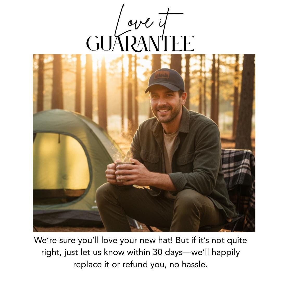 Pine Tree Forest Dad Hat with Leather Patch (Rectangle) Hiking, Camping, Travel Cap Outdoor Adventure Dad Hat Unique Cap Gift for Him or Her