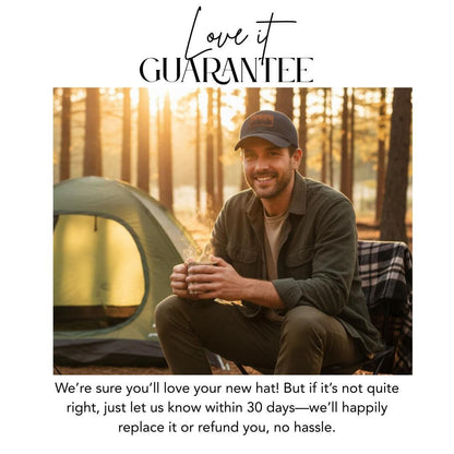 Pine Tree Forest Dad Hat with Leather Patch (Rectangle) Hiking, Camping, Travel Cap Outdoor Adventure Dad Hat Unique Cap Gift for Him or Her