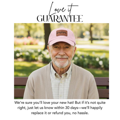 Pappy Leather Patch Hat Adjustable Dad Cap for Pappy Father's Day Gift Everyday Cap Great Unique Gift for Granddad from Kids or Grandkids