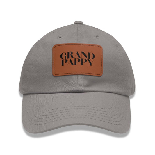 Grandpappy Hat with Stylish Leather Patch (Rectangle) Baseball Cap Everyday Wear Classic Grandpappy Cap Unique Gift for Grandpappy or Dad