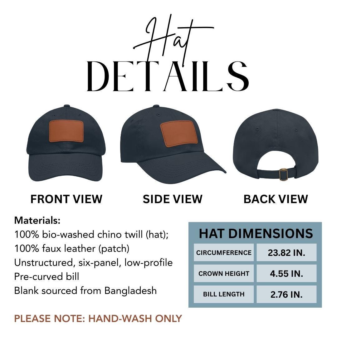 Grandpop Hat with Stylish Leather Patch (Rectangle) Baseball Cap Everyday Wear Classic Grandpop Cap Unique Gift for Him, Grandpop or Dad