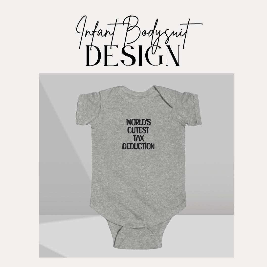 Adorable Tax Deduction Infant Fine Jersey Bodysuit Gift for New Parents Baby Shower Nursery Essentials Cute Infant Outfit Funny Baby Clothes