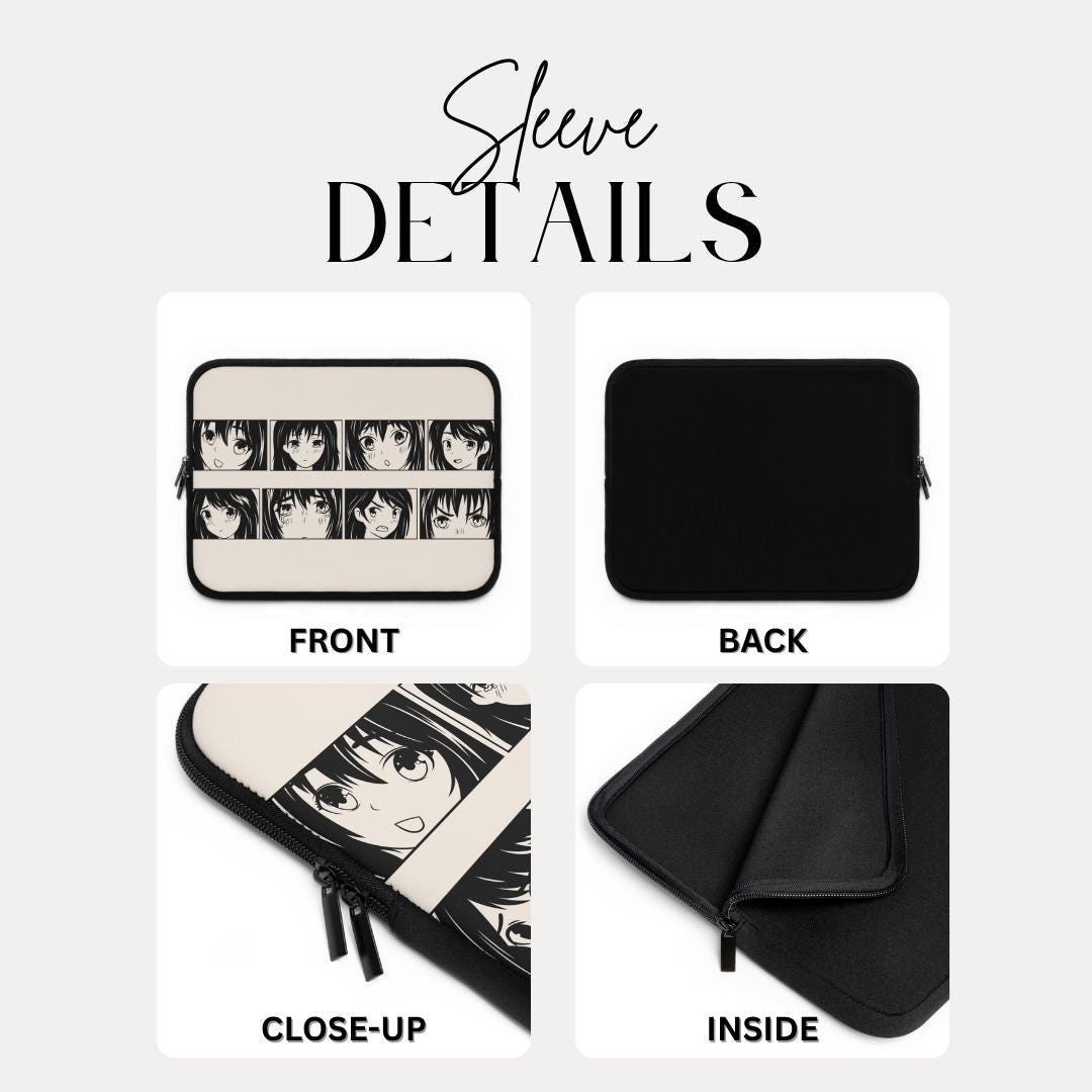 Anime Girl Expression Laptop Sleeve Otaku Laptop Cover Unique Tech Accessory Gift for Otaku Laptop Case Otaku Must-Have Cute Manga Sleeve