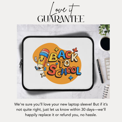 Back to School Laptop Sleeve with Cute Pencil Design Tech Case for Students or Kids Unique School Supplies Gift for Students Laptop Case