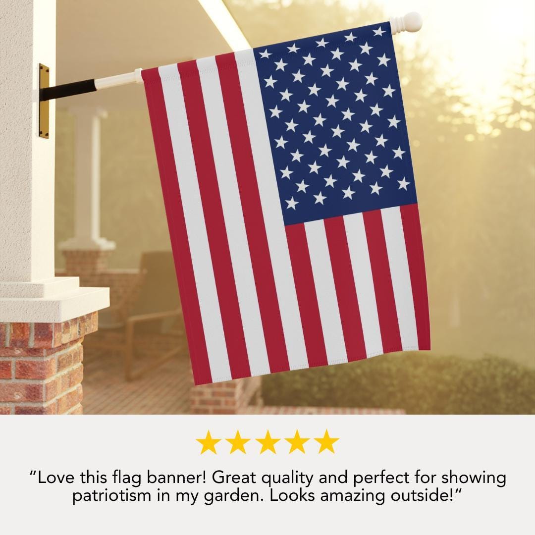 American Flag Independence Day Garden Banner Patriotic Home Décor 4th of July Flag Decor Outdoor Garden Decor Hanging Large Front Yard Flag