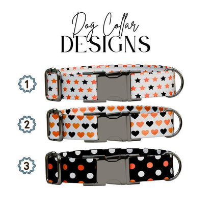 Personalized Halloween Dog Collar with Name Engraved Cute and Soft Fall Adjustable Collar & Leash Set Black or Gold Buckle Dog Gift (OG-120)