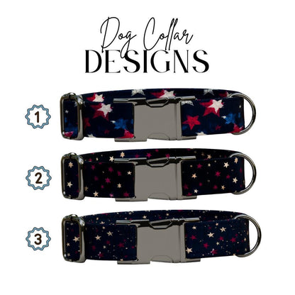 Personalized Starry Night Dog Collar with Name Engraved Cute & Soft Adjustable Collar Leash Set Unique Star Striped Pet Dog Tag Gift (OG-83)