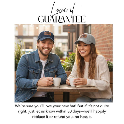 Rustic Buffalo with Stylish Leather Patch (Rectangle) Baseball Cap Everyday Wear Classic Perfect Gift for Him Her Outdoors & Everyday Style