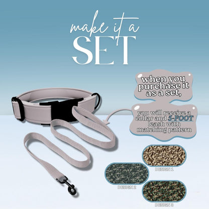 Personalized Camouflage Dog Collar with Name Engraved Cute & Soft Military Style Adjustable Collar Leash Set Wedding Dog Tag Gift (OG-53)
