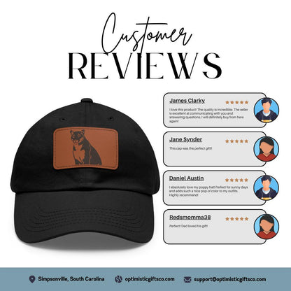 Panther Big Cat Design Dad Hat with Leather Patch (Rectangle) Outdoor Adventure Hat Unisex Wildlife Panther Hat Unique Gift Baseball Hat