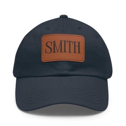 Personalized Dad Hat with Leather Patch Name (Rectangle) Custom Name Baseball Cap Unique Birthday Gift for Him or Her Stylish Everyday Cap