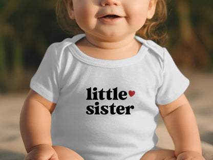 Adorable Little Sister Infant Fine Jersey Bodysuit Perfect Newborn Gift & Baby Shower Outfit Baby Announcement Outfit Newborn Girl Onesie