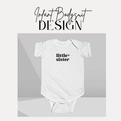 Adorable Little Sister Infant Fine Jersey Bodysuit Perfect Newborn Gift & Baby Shower Outfit Baby Announcement Outfit Newborn Girl Onesie