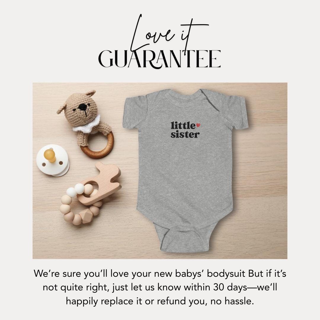 Adorable Little Sister Infant Fine Jersey Bodysuit Perfect Newborn Gift & Baby Shower Outfit Baby Announcement Outfit Newborn Girl Onesie