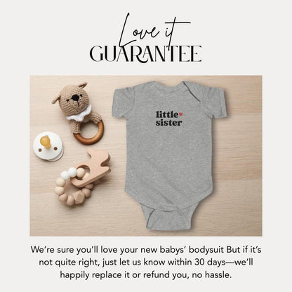 Adorable Little Sister Infant Fine Jersey Bodysuit Perfect Newborn Gift & Baby Shower Outfit Baby Announcement Outfit Newborn Girl Onesie