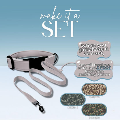 Personalized Camouflage Dog Collar with Name Engraved Cute & Soft Military Style Adjustable Collar Leash Set Wedding Dog Tag Gift (OG-64)