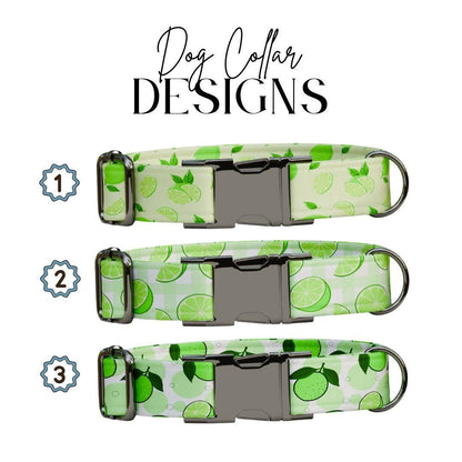 Personalized Lime Fruit Dog Collar with Name Engraved Cute & Soft Adjustable Collar Leash Set Unique Lime Fruit Print Dog Tag Gift (OG-87)