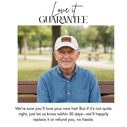 Poppy Leather Patch Hat Adjustable Dad Cap for Poppy Father's Day Gift Everyday Cap Great Unique Gift for Granddad from Kids or Grandkids