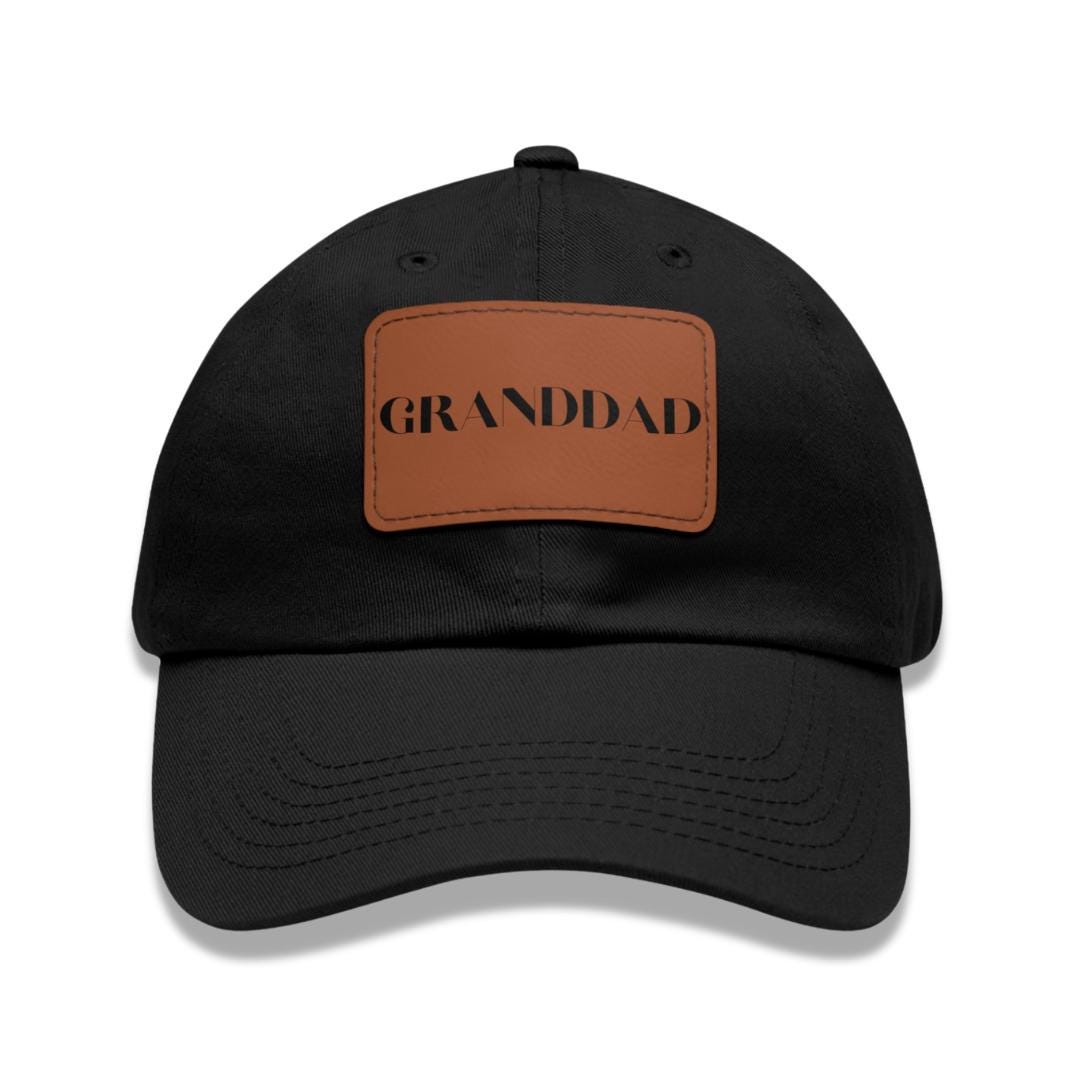 Granddad Hat with Stylish Leather Patch (Rectangle), Baseball Cap Everyday Wear Classic Granddad Cap Unique Gift for Him Granddad or Dad