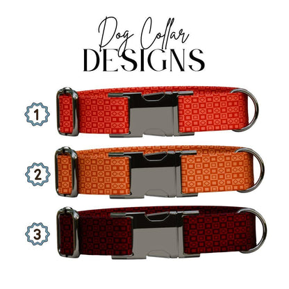 Personalized Modern Geometric Dog Collar with Name Engraved, Cute and Soft Adjustable Collar & Leash Set, Black Gold Buckle Dog Gift (OG-12)