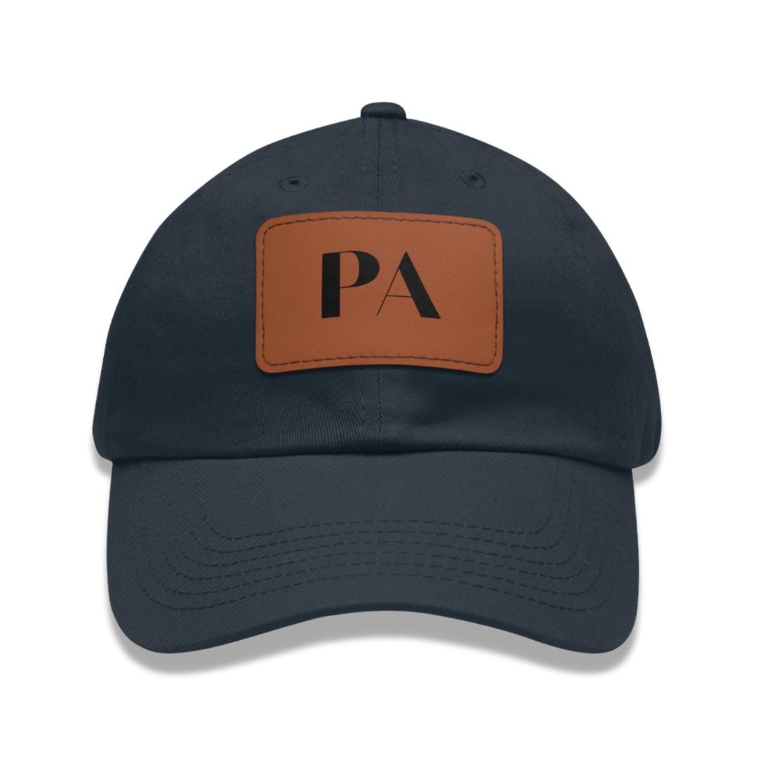 Pa Hat with Stylish Leather Patch (Rectangle) Baseball Cap Everyday Wear Classic Pa Cap Unique Gift for Him Pa, Papa, Grandfather or Dad