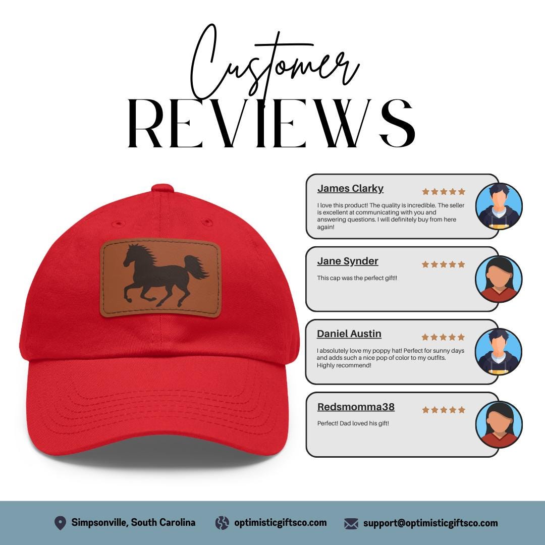 Equestrian with Stylish Leather Patch (Rectangle) Everyday Baseball Horse Cap Gift for Trail Ride Rustic Country Gift, Equestrian Style Hat