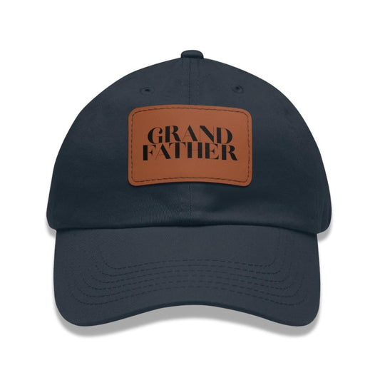 Grandfather Hat with Stylish Leather Patch (Rectangle) Baseball Cap Everyday Wear Classic Grandfather Cap Unique Gift for Him Grandpa or Dad