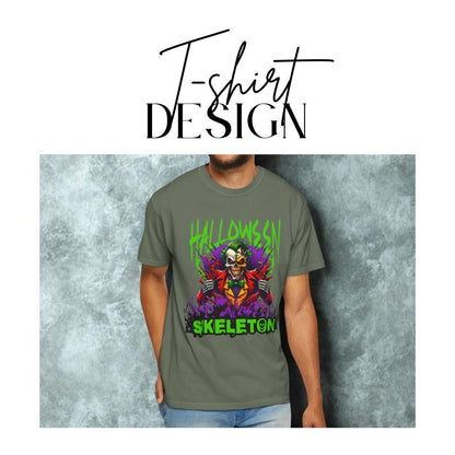Halloween Skeleton T-Shirt Comfort Colors Scary Clown Skull Tee Spooky Horror Joker Skeleton Shirt Spooky Season Skeleton Shirt Gift Idea