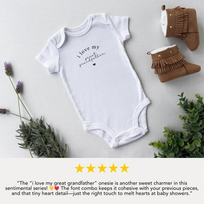 I Love My Great Grandfather Infant Fine Jersey Bodysuit Heartwarming Baby Gift for Great Grandpa Baby Shower Keepsake Newborn Outfit Present
