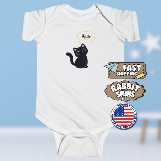 Cute Cat Infant Fine Jersey Bodysuit Perfect Baby Gift Halloween Outfit Adorable Cat Lover Baby Shower Present Fun Playwear Adorable Onesie