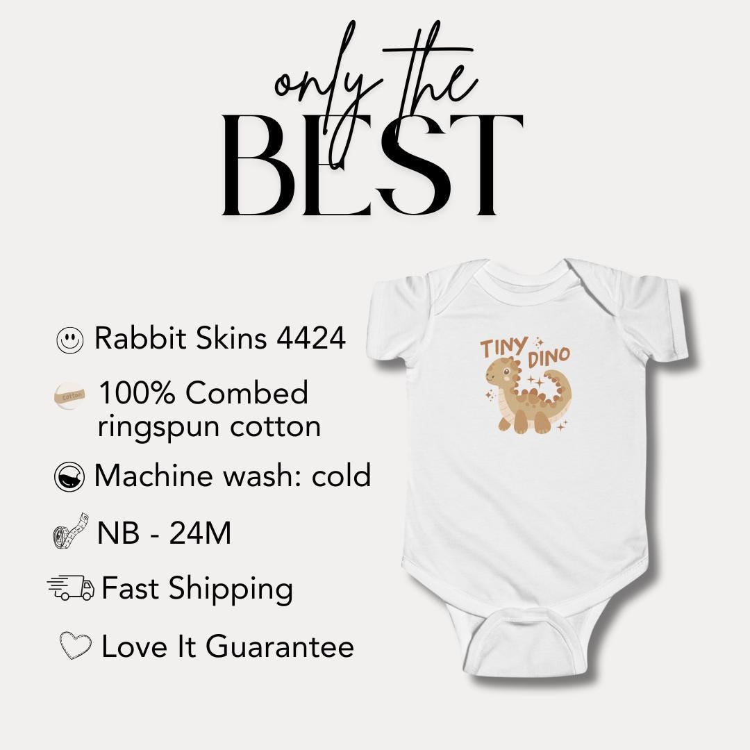 Tiny Dino Infant Fine Jersey Bodysuit Cute Baby Clothes Newborn Gift Toddler Outfit Dinosaur Theme Baby Shower Present Dino Newborn Clothes