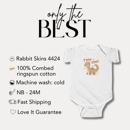 Tiny Dino Infant Fine Jersey Bodysuit Cute Baby Clothes Newborn Gift Toddler Outfit Dinosaur Theme Baby Shower Present Dino Newborn Clothes