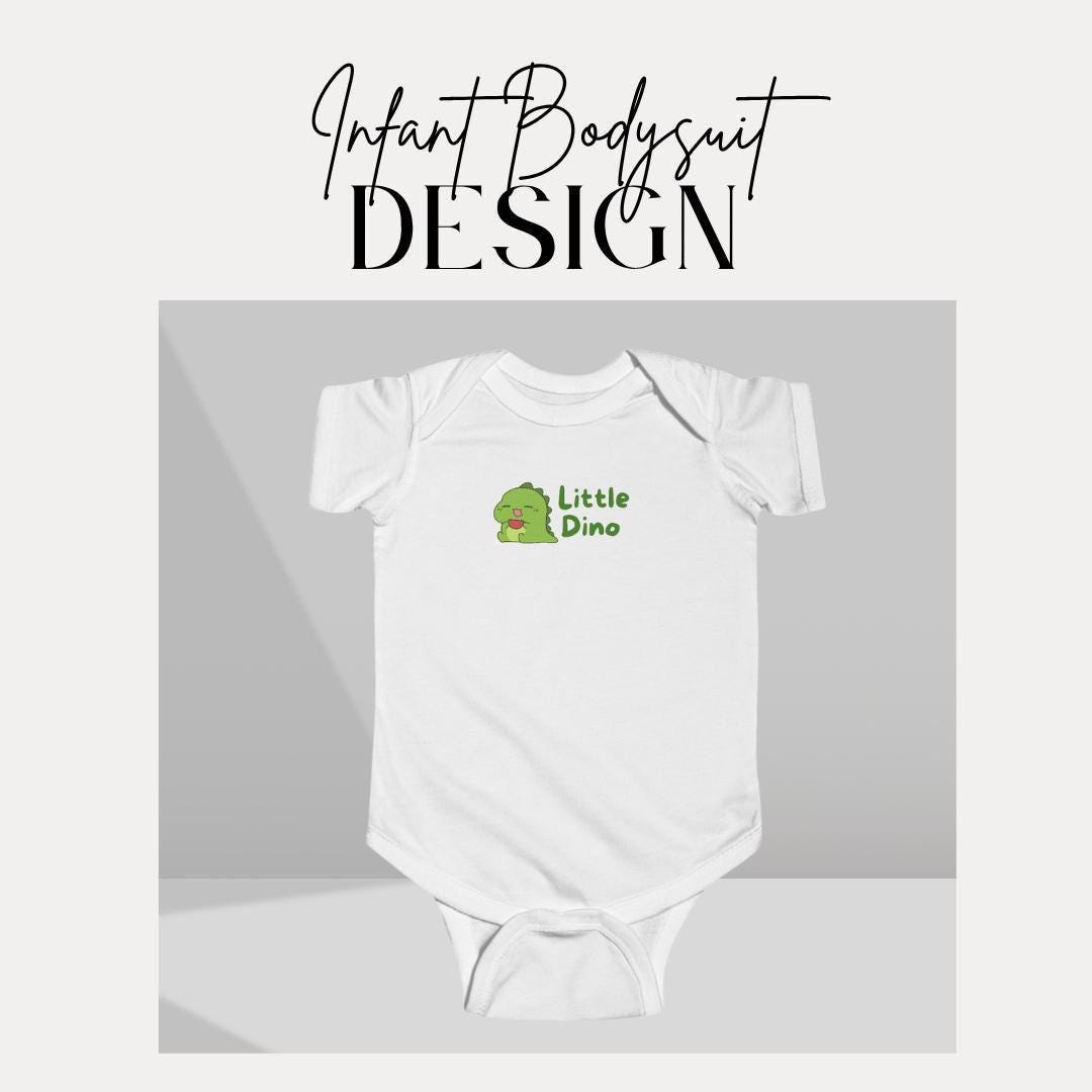 Cute Little Dino Infant Fine Jersey Bodysuit Baby Shower Gift Toddler Outfit Little Dino Onesie Newborn Clothing Dinosaur Gift Baby Clothes