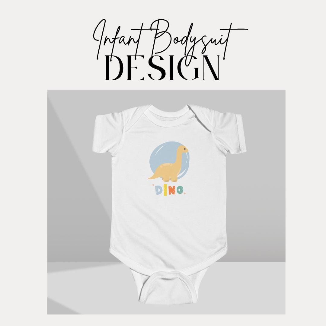 Dino Infant Fine Jersey Bodysuit Cute Infant Outfit for Baby Showers Birthdays Dino Lovers Unisex Newborn Outfit Adorable Dino Romper