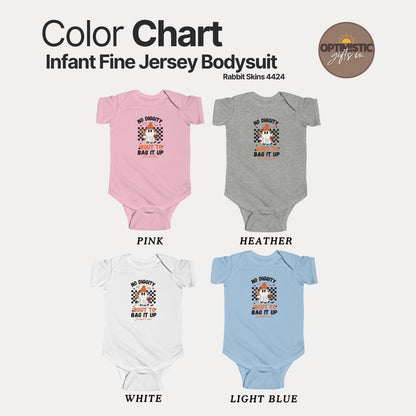 Personalized No Diggity Ghost Halloween Infant Fine Jersey Bodysuit Custom Infant Onesie Ghost Bodysuit for Baby's Trick or Treat in Style