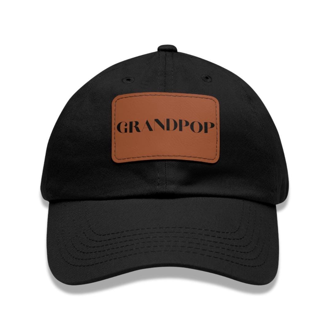 Grandpop Hat with Stylish Leather Patch (Rectangle) Baseball Cap Everyday Wear Classic Grandpop Cap Unique Gift for Him, Grandpop or Dad