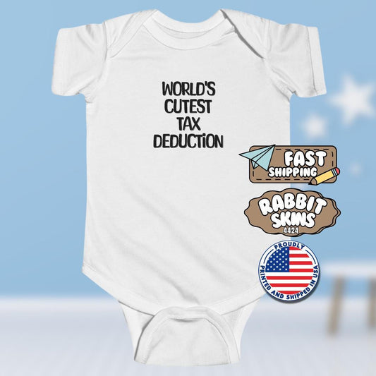 Adorable Tax Deduction Infant Fine Jersey Bodysuit Gift for New Parents Baby Shower Nursery Essentials Cute Infant Outfit Funny Baby Clothes
