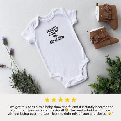 Adorable Tax Deduction Infant Fine Jersey Bodysuit Gift for New Parents Baby Shower Nursery Essentials Cute Infant Outfit Funny Baby Clothes