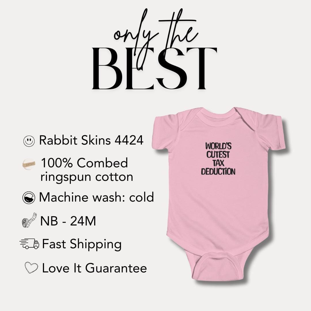 Adorable Tax Deduction Infant Fine Jersey Bodysuit Gift for New Parents Baby Shower Nursery Essentials Cute Infant Outfit Funny Baby Clothes