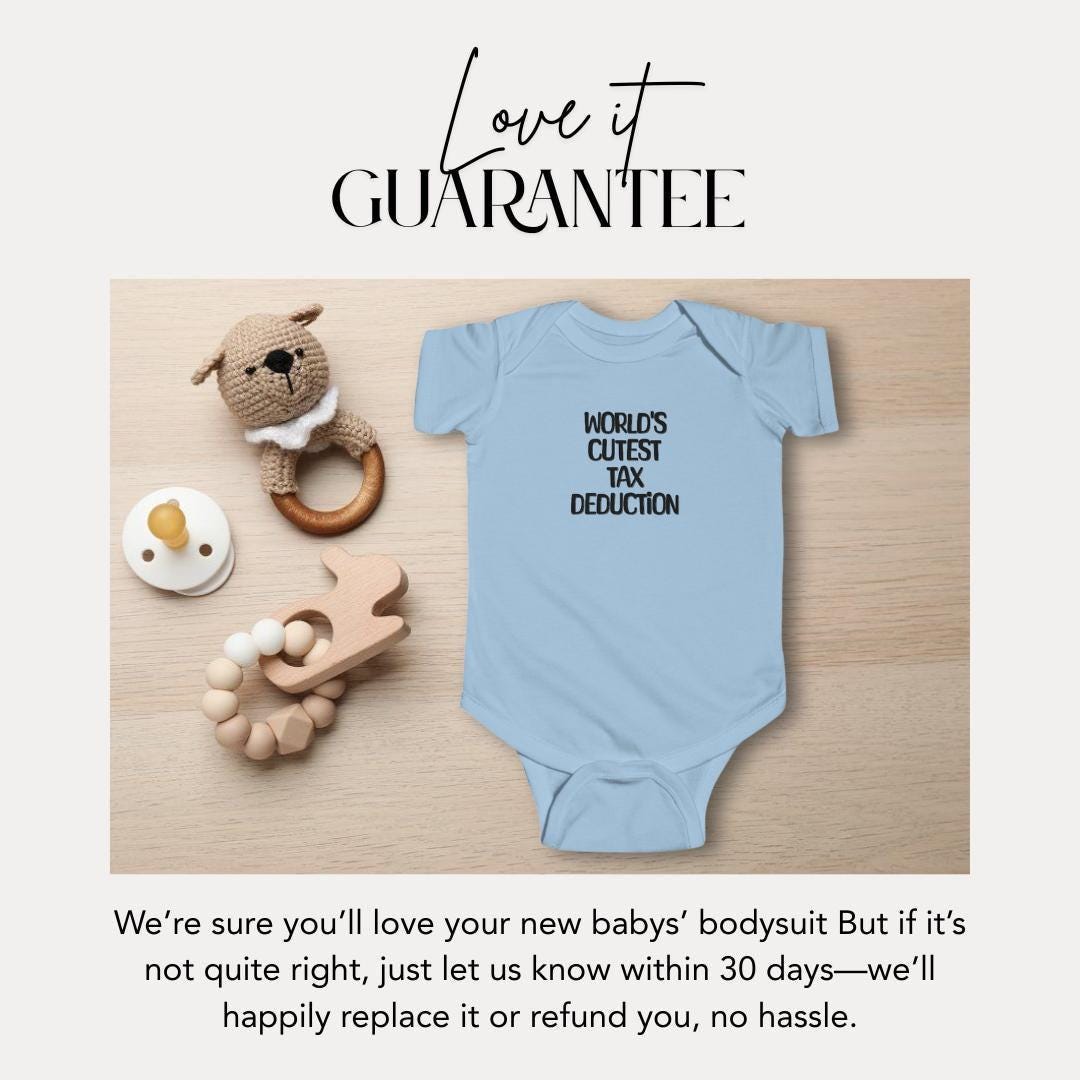 Adorable Tax Deduction Infant Fine Jersey Bodysuit Gift for New Parents Baby Shower Nursery Essentials Cute Infant Outfit Funny Baby Clothes