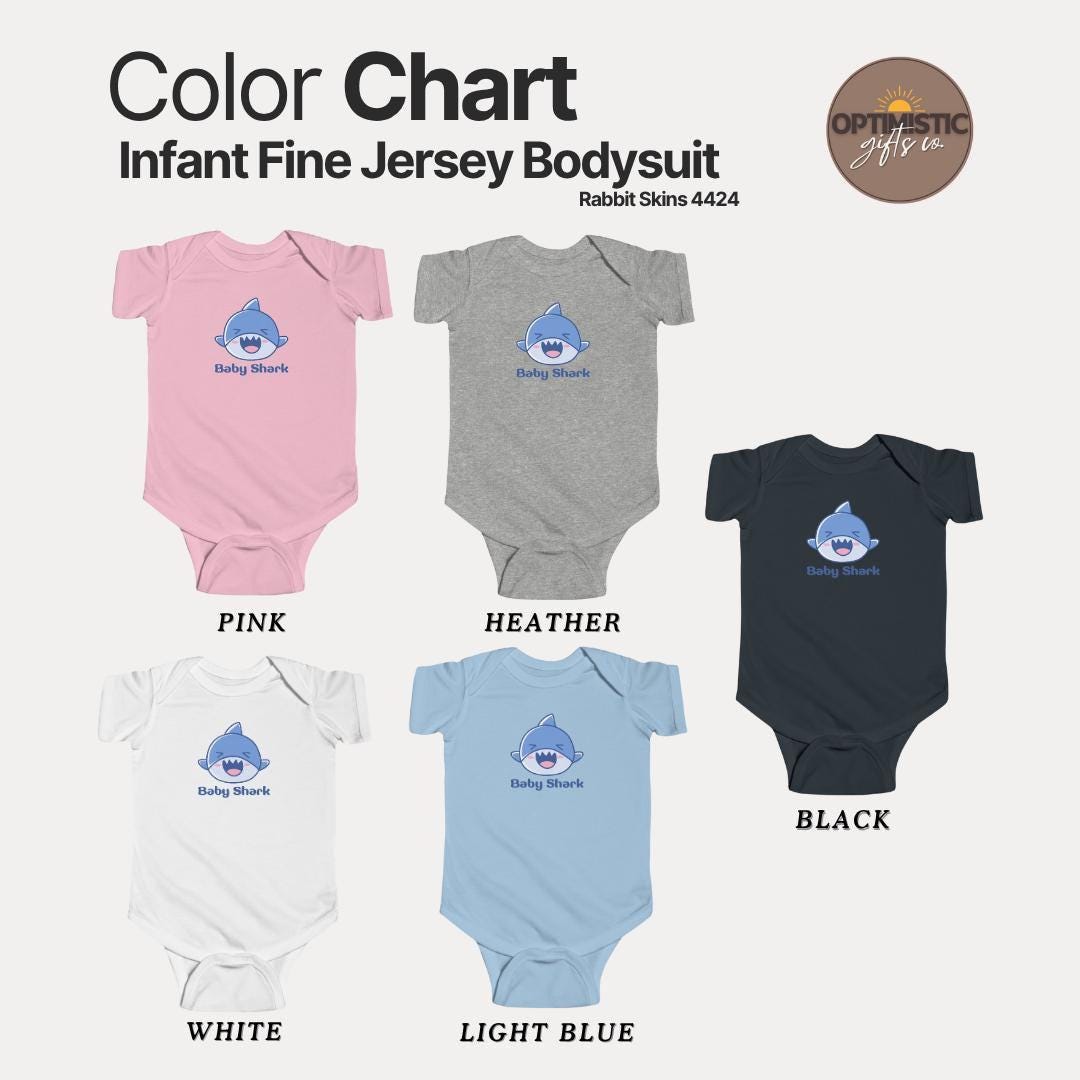 Baby Shark Infant Fine Jersey Bodysuit Shark Baby Clothes Cute Baby Clothes Baby Shower Gift Newborn Outfit Fun Shark Apparel Toddler Onesie