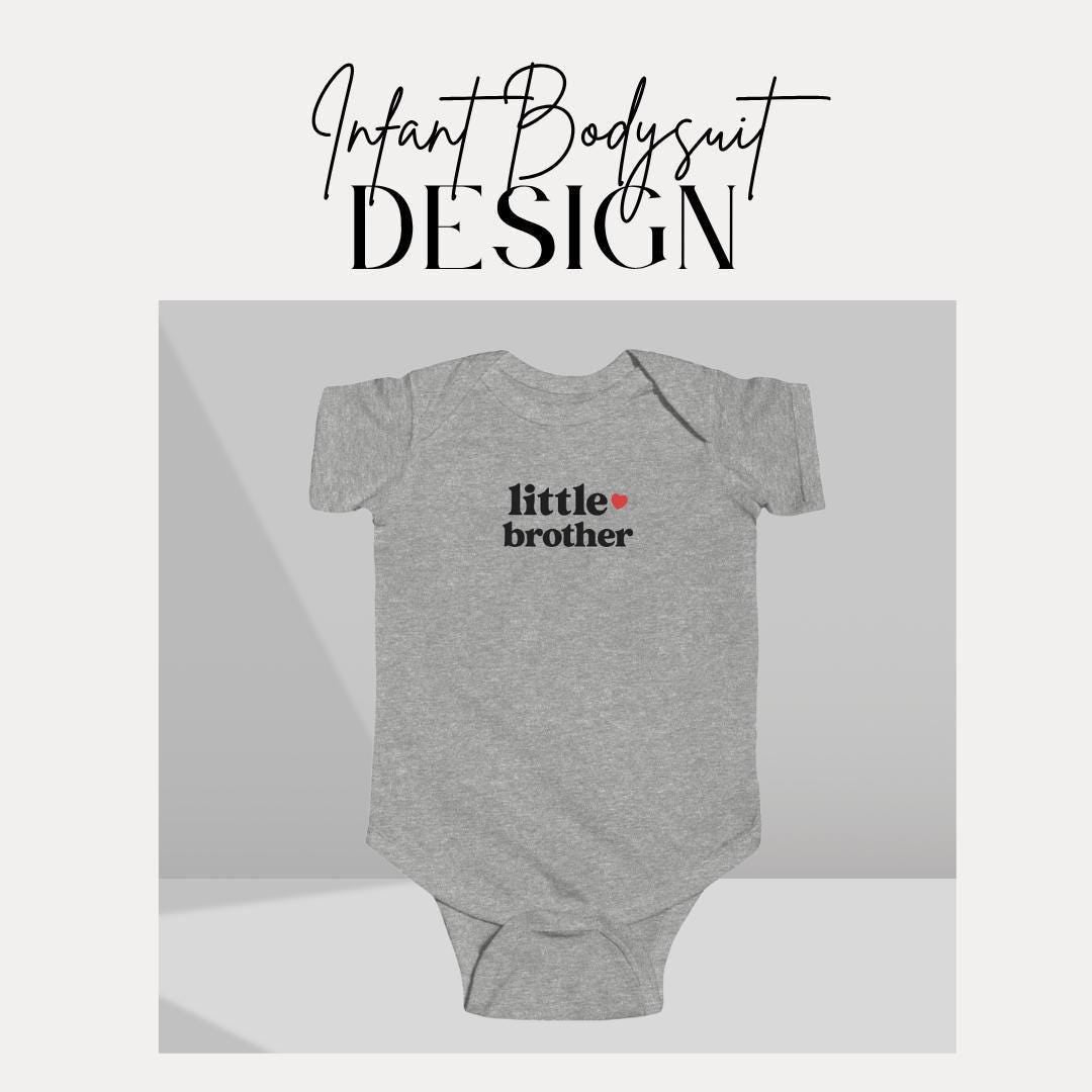 Adorable Little Brother Infant Fine Jersey Bodysuit Perfect Newborn Brother & Baby Shower Outfit Baby Announcement Cute Outfit Newborn Boy