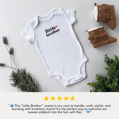 Adorable Little Brother Infant Fine Jersey Bodysuit Perfect Newborn Brother & Baby Shower Outfit Baby Announcement Cute Outfit Newborn Boy