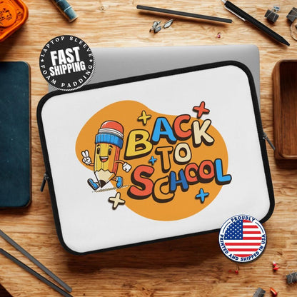Back to School Laptop Sleeve with Cute Pencil Design Tech Case for Students or Kids Unique School Supplies Gift for Students Laptop Case