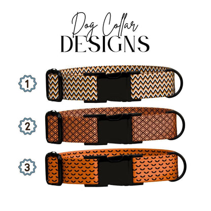 Personalized Spook-tacular Halloween Dog Collar with Name Engraved Cute and Soft Adjustable Collar & Leash Set, Pet ID Tag Dog Gift (OG-133)