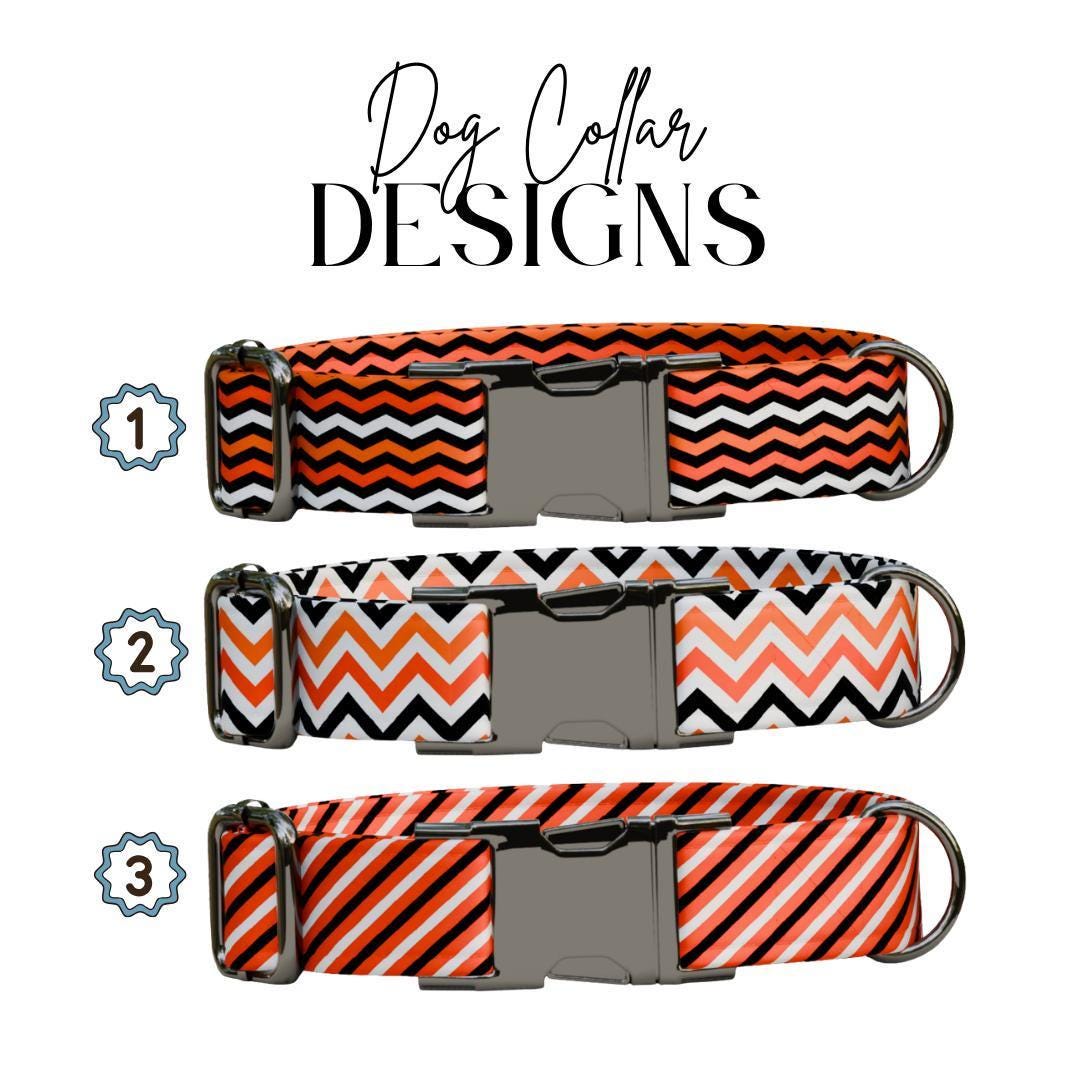 Personalized Halloween Dog Collar with Name Engraved Cute and Soft Fall Adjustable Collar & Leash Set Black or Gold Buckle Dog Gift (OG-119)